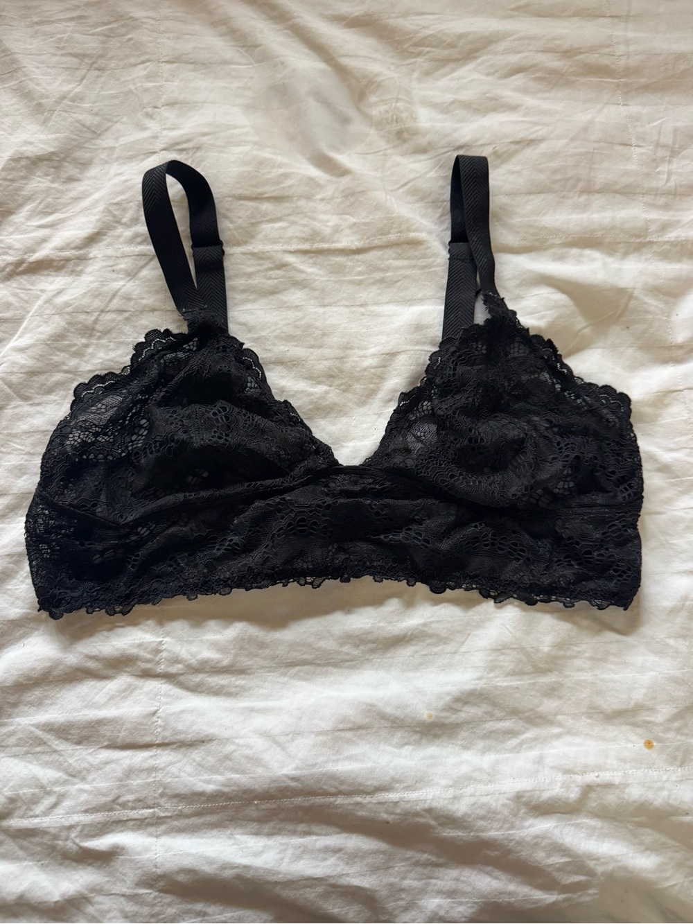 Free people Black lace bralette with floral design size M